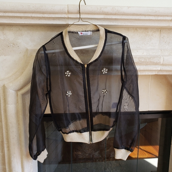 StyleWe Sheer Organza Jacket with Rhinestones - Picture 4 of 5